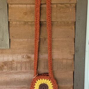 Orange Sunflower Crocheted Tapestry Wall Handing Decoration - Unique Handmade Gifts for Sister